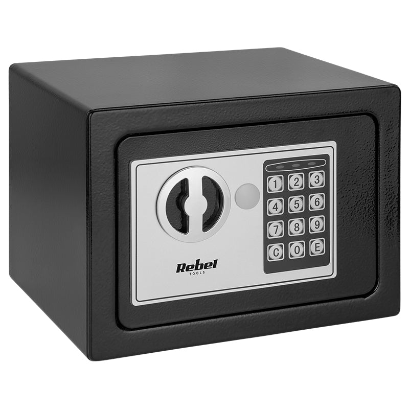 Seif electronic casnic cu PIN și cheie de urgență din oțel de 6,5 l Rebel RB-7000