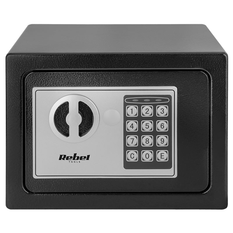 Seif electronic casnic cu PIN și cheie de urgență din oțel de 6,5 l Rebel RB-7000