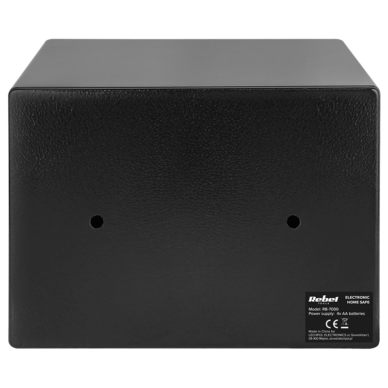 Seif electronic casnic cu PIN și cheie de urgență din oțel de 6,5 l Rebel RB-7000