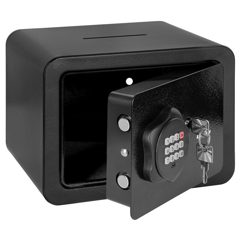 Seif electronic din oțel de 6,5 l cu PIN și cheie Rebel RB-7001