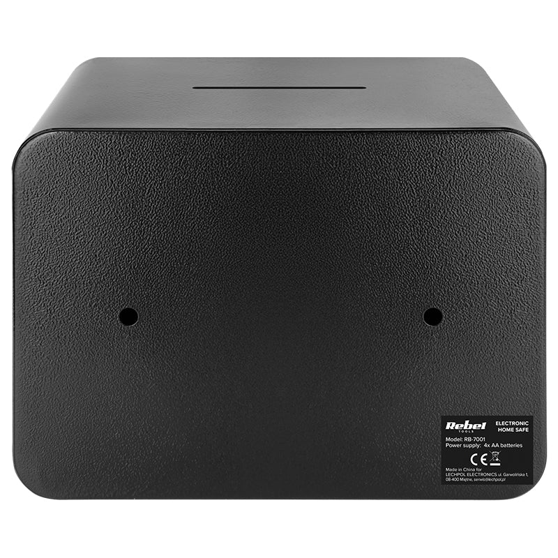 Seif electronic din oțel de 6,5 l cu PIN și cheie Rebel RB-7001