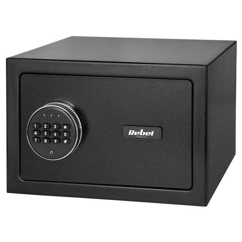 Seif electronic casnic din oțel de 12 l cu cod PIN și cheie Rebel RB-7002