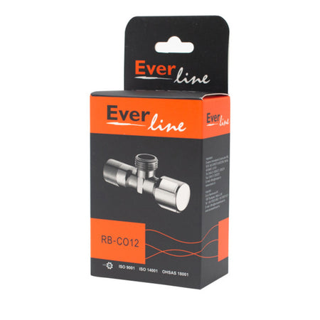 Robinet colțar Everline 1/2" x 3/8" din alamă cromată cu ventil manual
