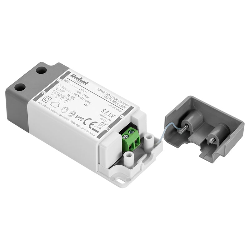Alimentator bandă LED de 12 V și 12 W cu protecție IP20 Rebel RB-LD1212CV