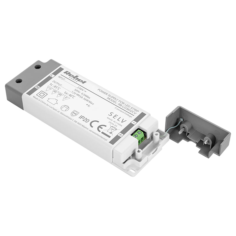 Alimentator bandă LED IP20 12 V 3 A 36 W Rebel RB-LD3612CV