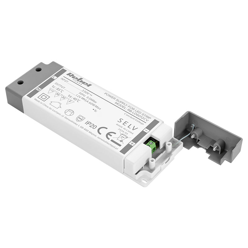 Alimentator bandă LED IP20 de 60 W cu ieșire 12 V / 5 A Rebel RB-LD6012CV