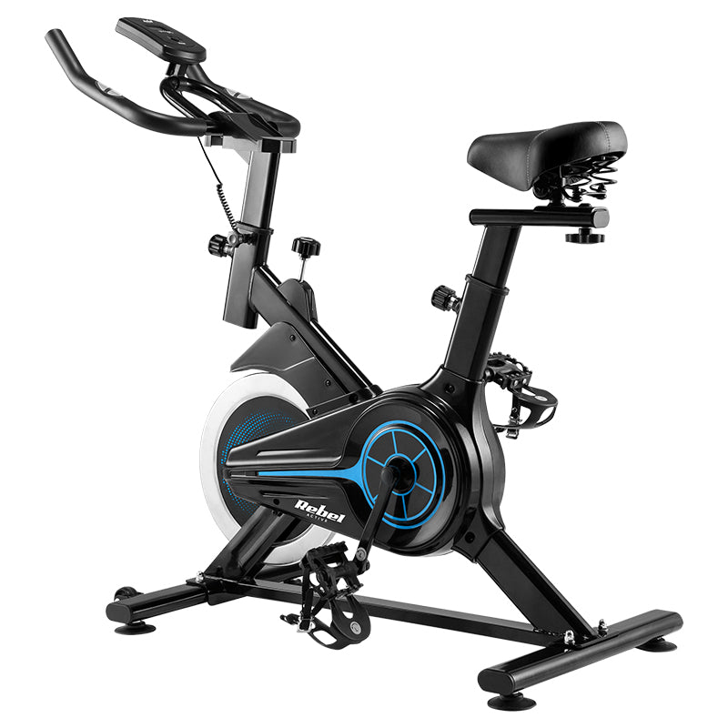 Bicicletă spinning cu afișaj LCD, reglaj ghidon și șa Rebel RBA-1016