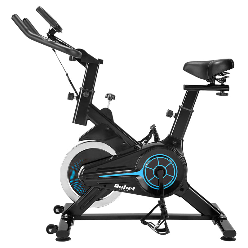 Bicicletă spinning cu afișaj LCD, reglaj ghidon și șa Rebel RBA-1016