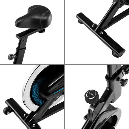 Bicicletă spinning cu afișaj LCD, reglaj ghidon și șa Rebel RBA-1016
