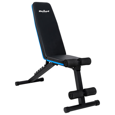 Bancă antrenament înclinată, spătar reglabil, 120 kg, piele sintetică Rebel RBA-2002