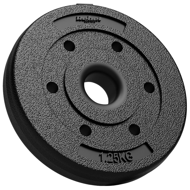 Set 4 discuri greutate compozit 1,25 kg cu acoperire PVC Rebel RBA-2100