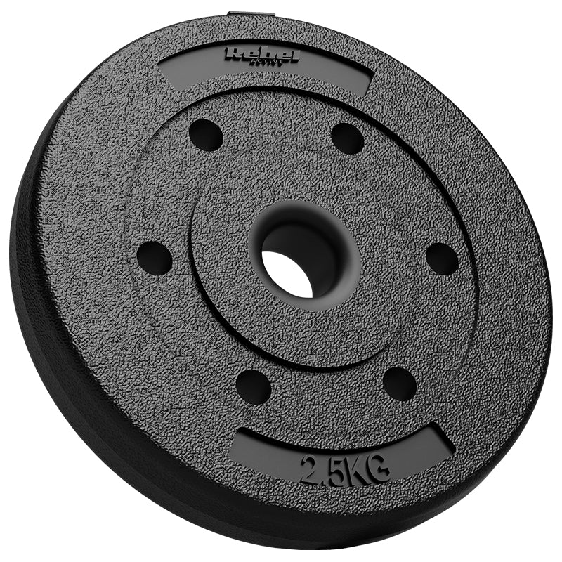 Set 4 discuri de greutate compozite de 2,5 kg cu acoperire PVC Rebel RBA-2101
