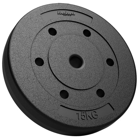 Set 2 discuri de greutate compozit 15 kg cu acoperire PVC și orificiu 31 mm Rebel RBA-2104