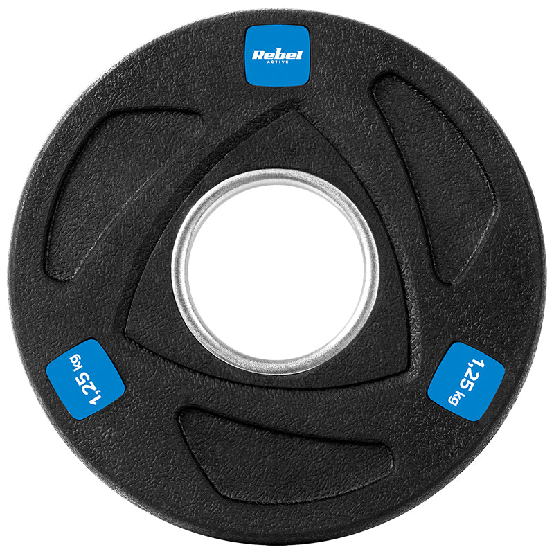 Set discuri de greutate din fontă cauciucată 30 kg cu 14 bucăți și orificiu de 51 mm Rebel RBA-2113