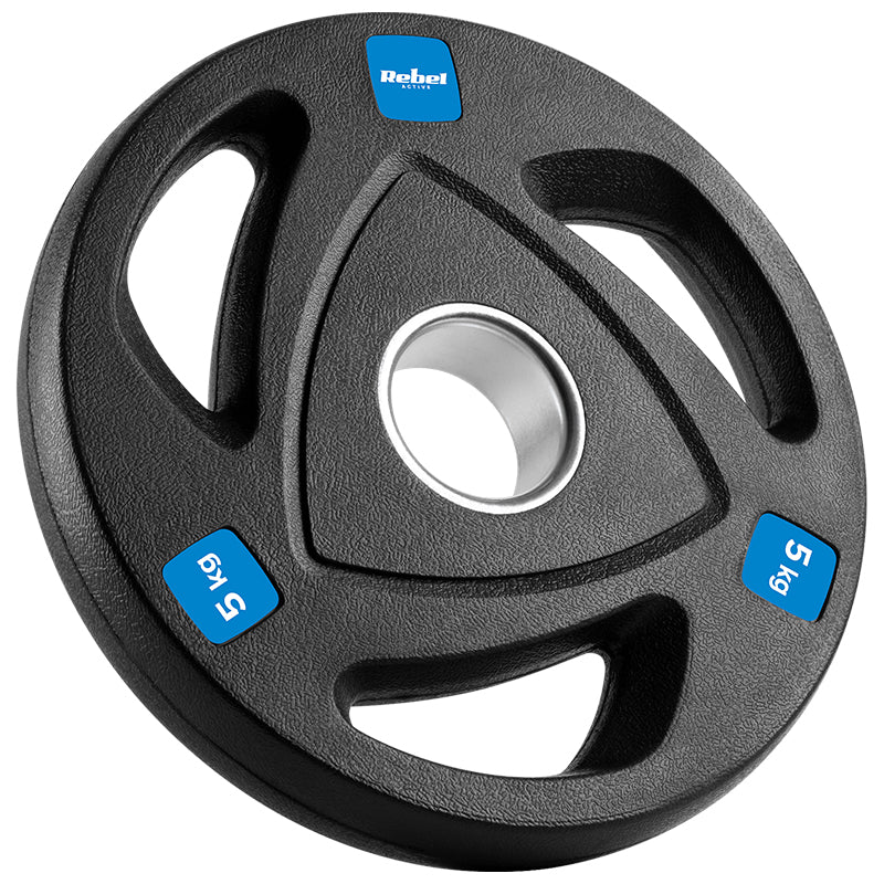 Set discuri de greutate din fontă cauciucată 30 kg cu 14 bucăți și orificiu de 51 mm Rebel RBA-2113