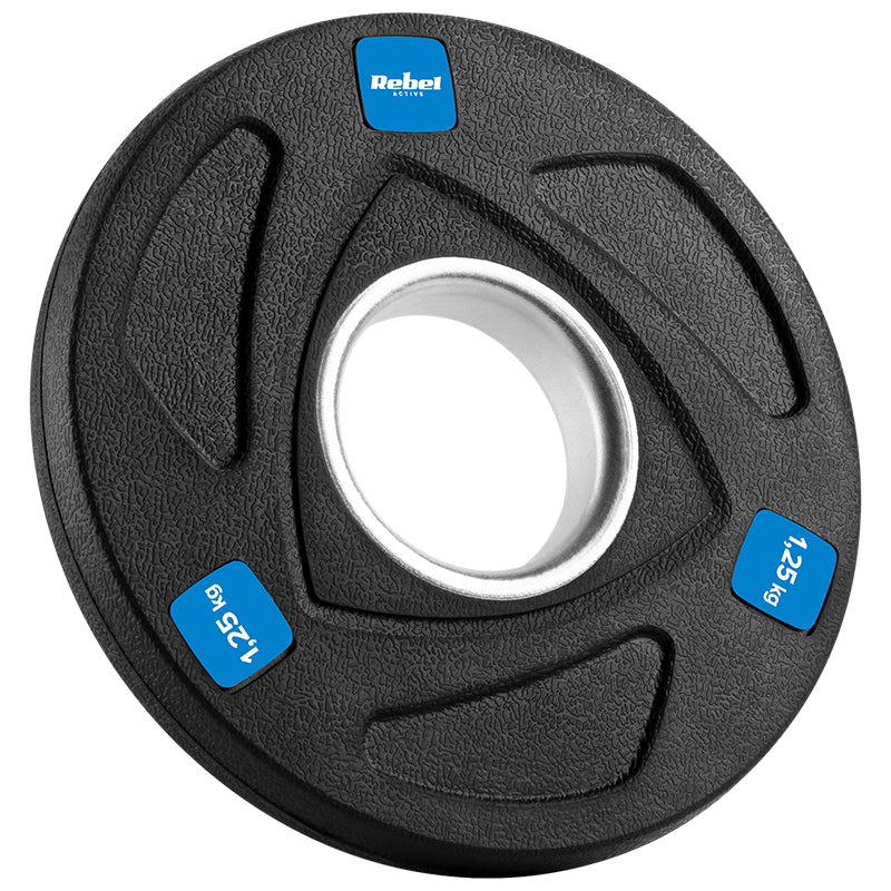Set discuri de greutate din fontă cauciucată 30 kg cu 14 bucăți și orificiu de 51 mm Rebel RBA-2113