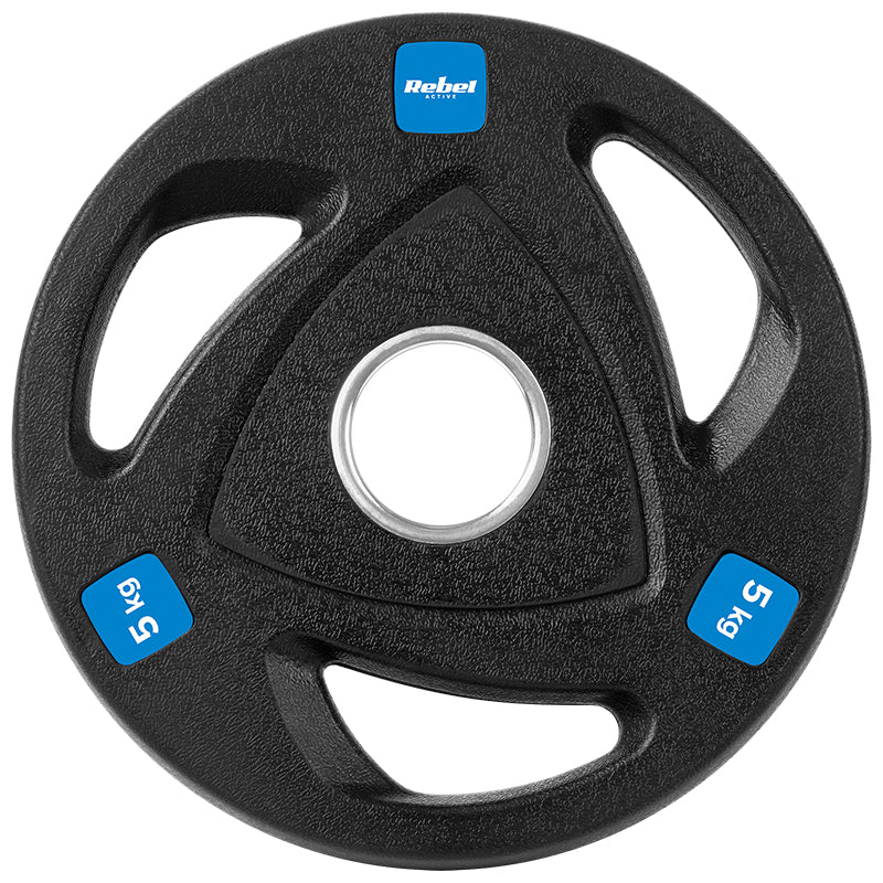 Set discuri de greutate din fontă cauciucată 30 kg cu 14 bucăți și orificiu de 51 mm Rebel RBA-2113