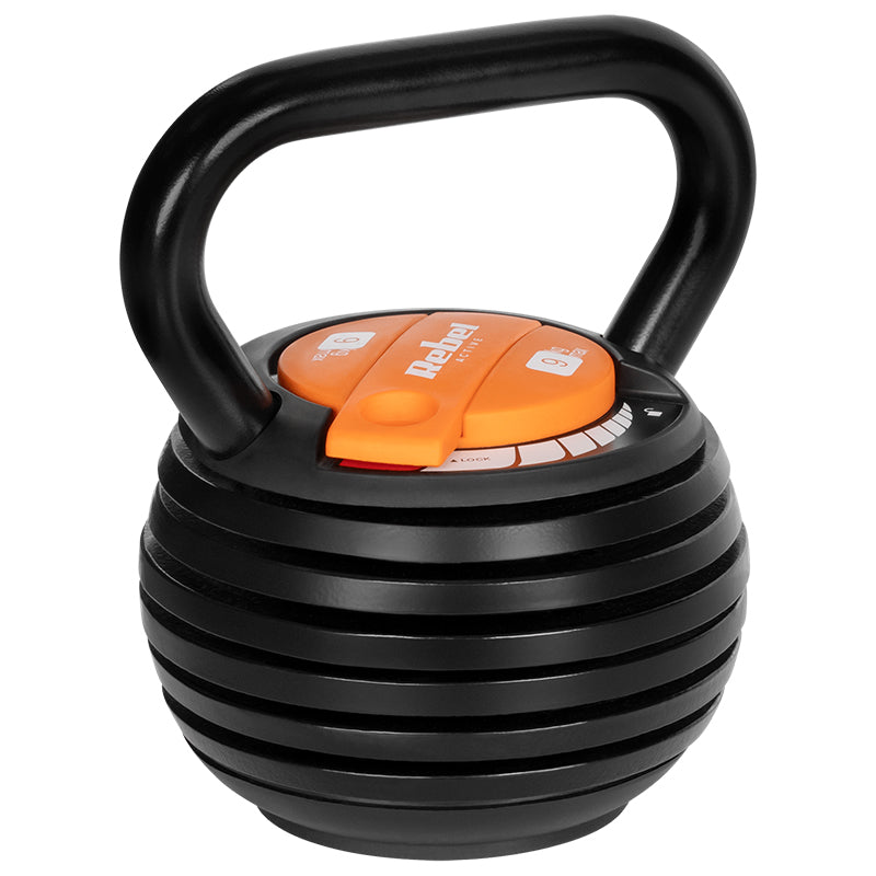 Kettlebell ajustabil din fontă 2,3-9 kg cu 6 discuri Rebel RBA-2324-9