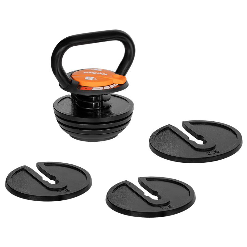 Kettlebell ajustabil din fontă 2,3-9 kg cu 6 discuri Rebel RBA-2324-9
