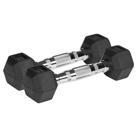 Set 2 gantere hexagonale din fontă cauciucată de 2 × 1 kg Rebel RBA-2325-01