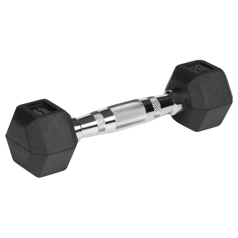 Set 2 gantere hexagonale din fontă cauciucată de 2 × 1 kg Rebel RBA-2325-01