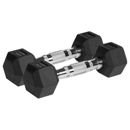 Set gantere hexagonale din fontă cauciucată 2 x 2 kg Rebel RBA-2325-02