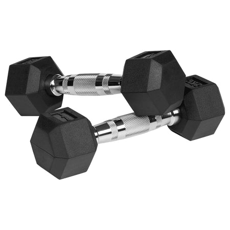 Set gantere hexagonale din fontă cauciucată 2 x 2 kg Rebel RBA-2325-02