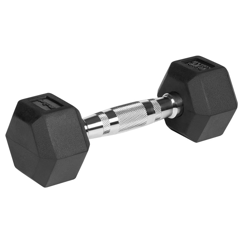 Set de 2 gantere hexagonale din fontă cauciucată de 3 kg Rebel RBA-2325-03