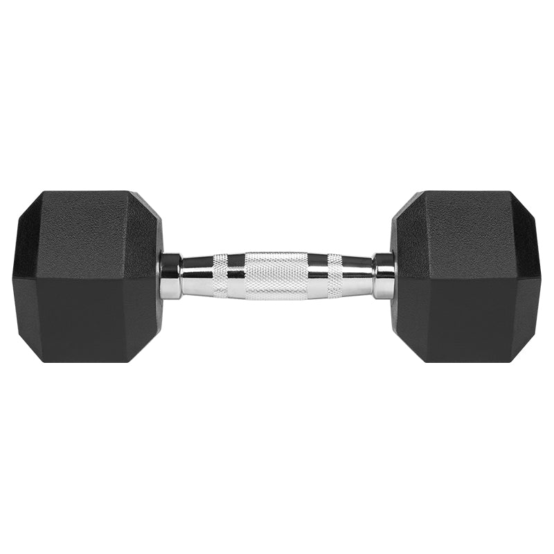 Set de 2 gantere hexagonale din fontă cauciucată de 5 kg Rebel RBA-2325-05