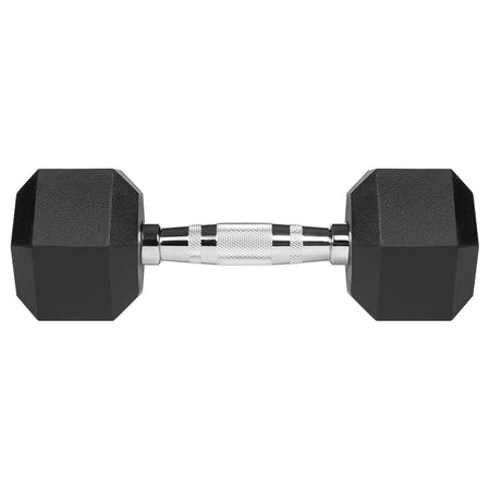 Set de 2 gantere hexagonale din fontă cauciucată de 5 kg Rebel RBA-2325-05
