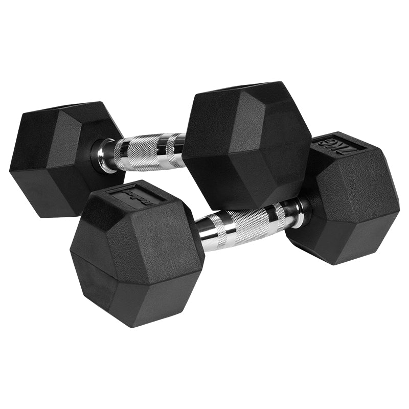 Set 2 gantere hexagonale din fontă cauciucată de 7 kg Rebel RBA-2325-07