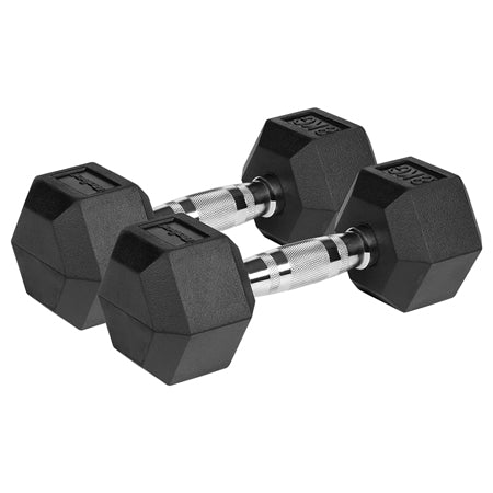 Set 2 gantere hexagonale din fontă cauciucată 2 x 8 kg Rebel RBA-2325-08