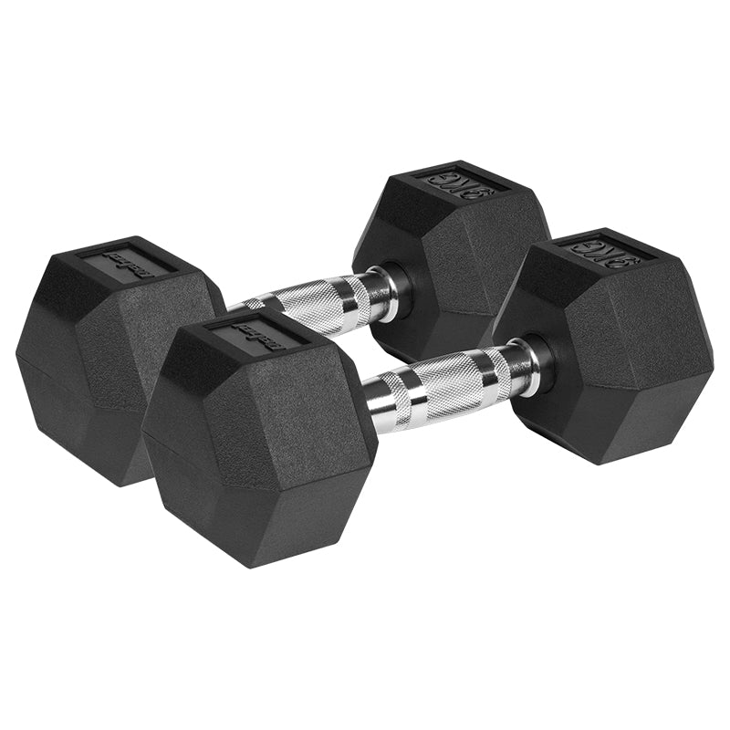 Set 2 gantere hexagonale din fontă cauciucată de 9 kg Rebel RBA-2325-09