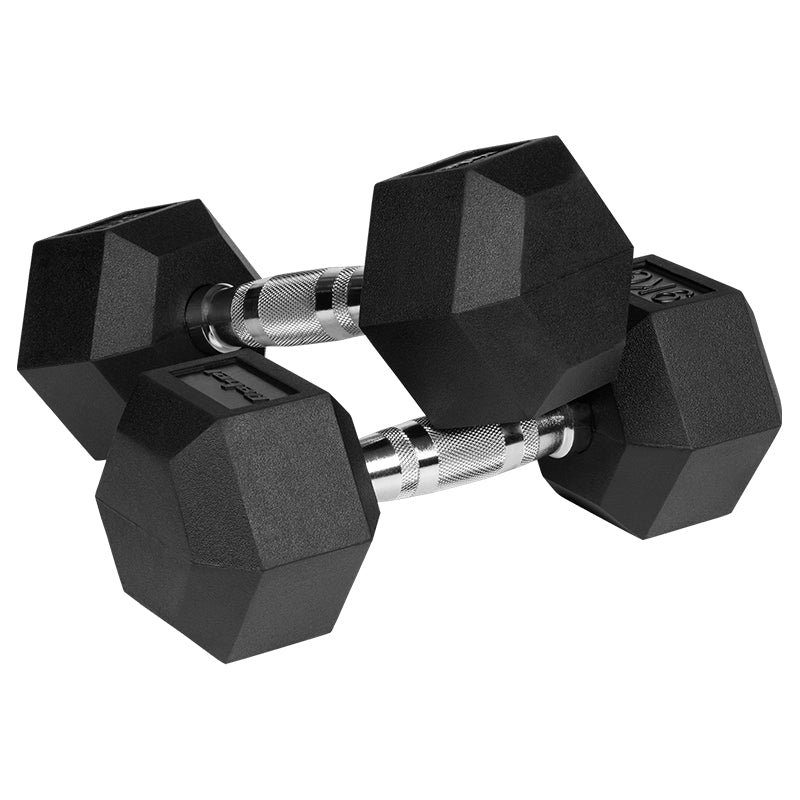 Set 2 gantere hexagonale din fontă cauciucată de 9 kg Rebel RBA-2325-09