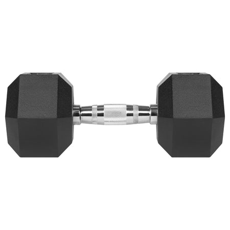 Set 2 gantere hexagonale din fontă cauciucată de 2 x 12,5 kg Rebel RBA-2325-12.5