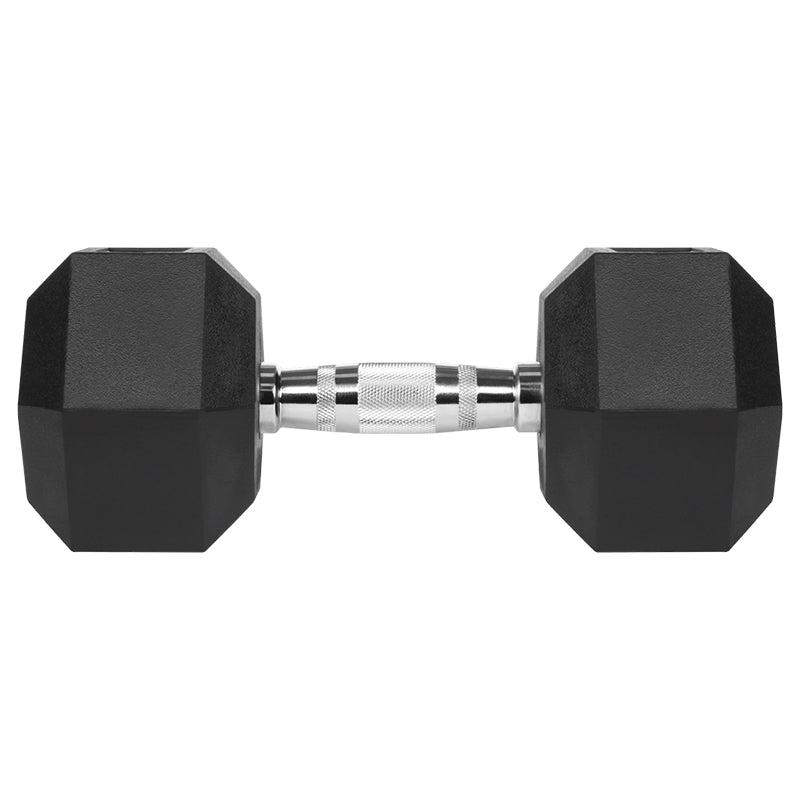 Set 2 gantere hexagonale din fontă cauciucată de 15 kg Rebel RBA-2325-15