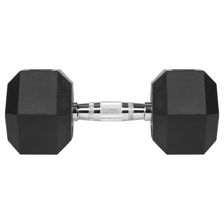 Set 2 gantere hexagonale din fontă cauciucată de 15 kg Rebel RBA-2325-15