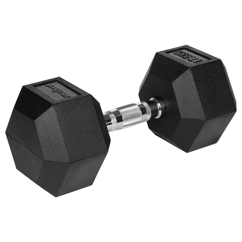 Ganteră hexagonală din fontă cauciucată de 17,5 kg Rebel RBA-2325-17.5