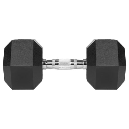 Ganteră hexagonală din fontă cauciucată de 17,5 kg Rebel RBA-2325-17.5