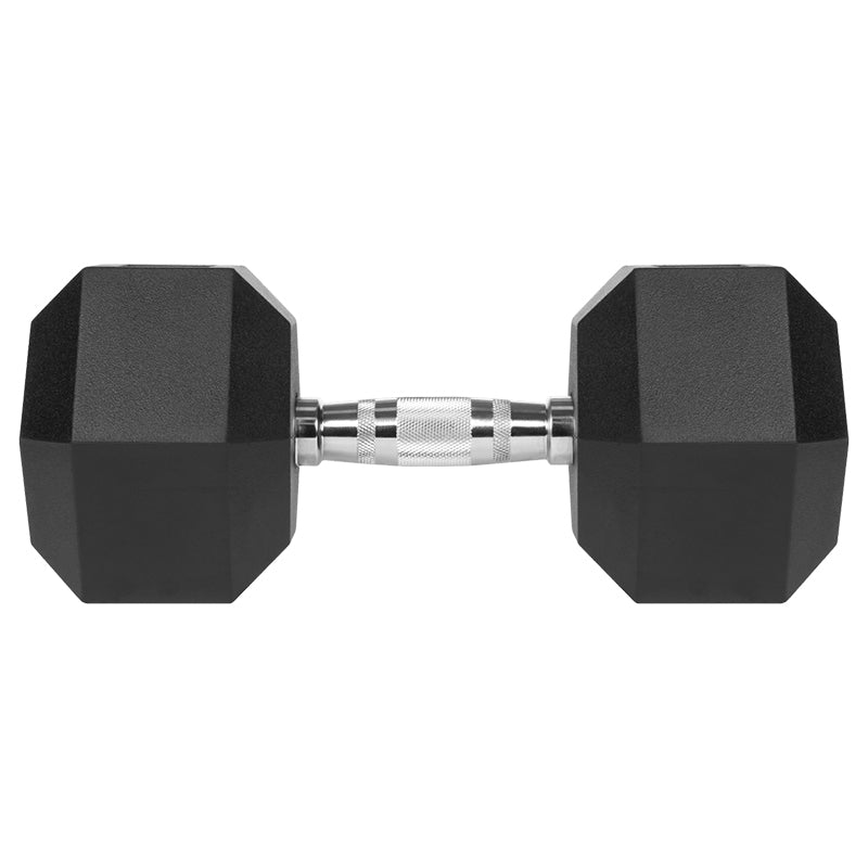 Ganteră hexagonală din fontă cauciucată de 22,5 kg Rebel RBA-2325-22.5