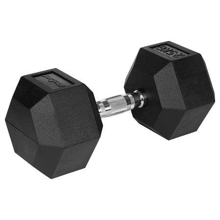 Ganteră hexagonală din fontă cauciucată de 25 kg Rebel RBA-2325-25