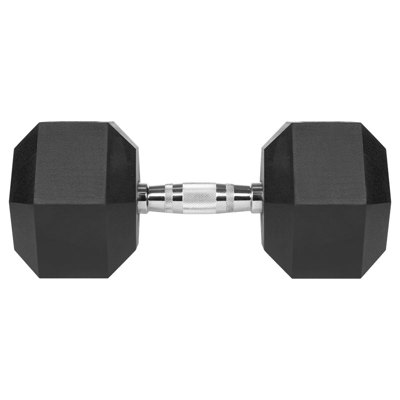 Ganteră hexagonală din fontă cauciucată de 25 kg Rebel RBA-2325-25