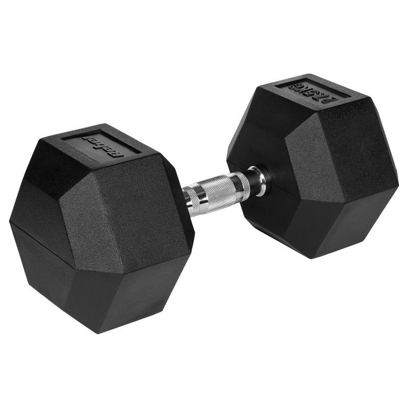 Ganteră hexagonală din fontă cauciucată de 27,5 kg Rebel RBA-2325-27.5