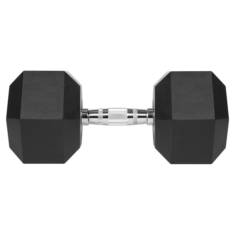 Ganteră hexagonală din fontă cauciucată de 30 kg Rebel RBA-2325-30