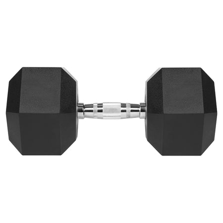 Ganteră hexagonală din fontă cauciucată de 30 kg Rebel RBA-2325-30
