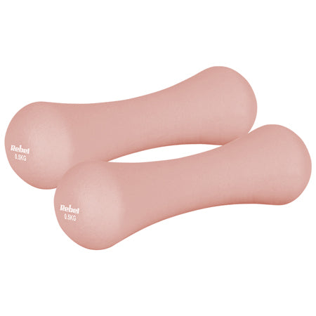 Set gantere din fontă cu înveliș din neopren 2 × 0,5 kg Rebel RBA-2329-0.5