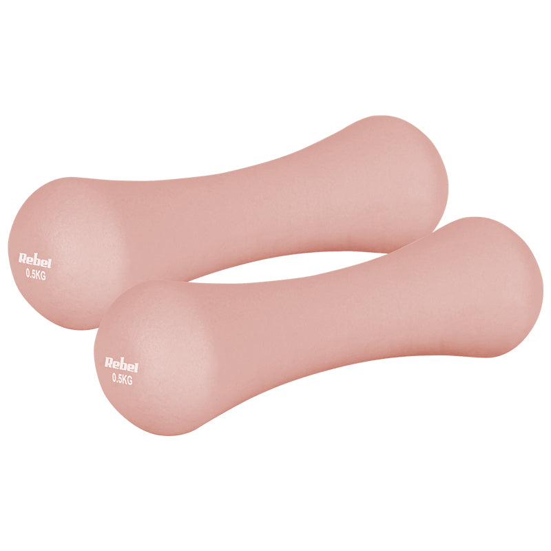 Set gantere din fontă cu înveliș din neopren 2 × 0,5 kg Rebel RBA-2329-0.5