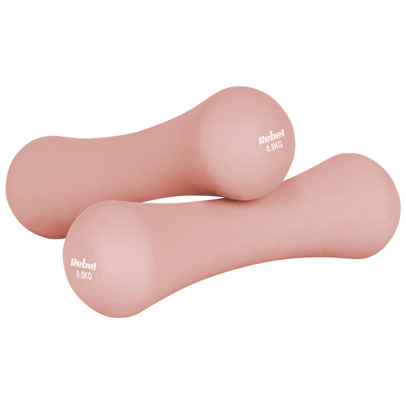 Set gantere din fontă cu înveliș din neopren 2 × 0,5 kg Rebel RBA-2329-0.5