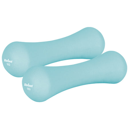 Set 2 gantere din fontă cu înveliș din neopren de 1 kg Rebel RBA-2329-1
