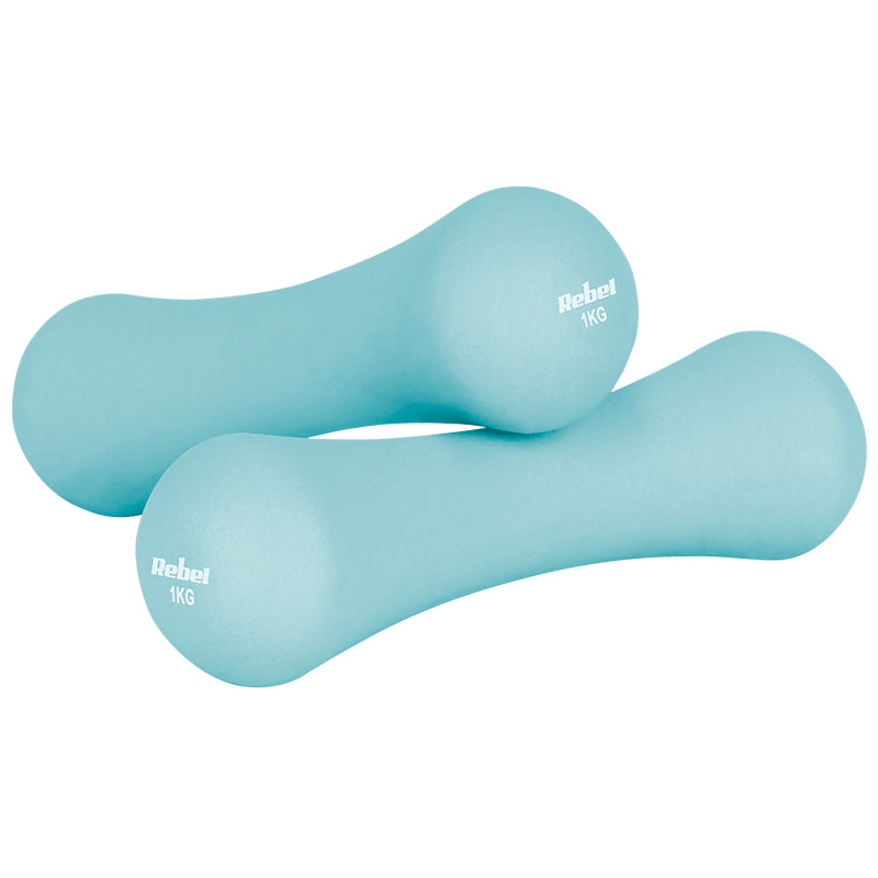 Set 2 gantere din fontă cu înveliș din neopren de 1 kg Rebel RBA-2329-1